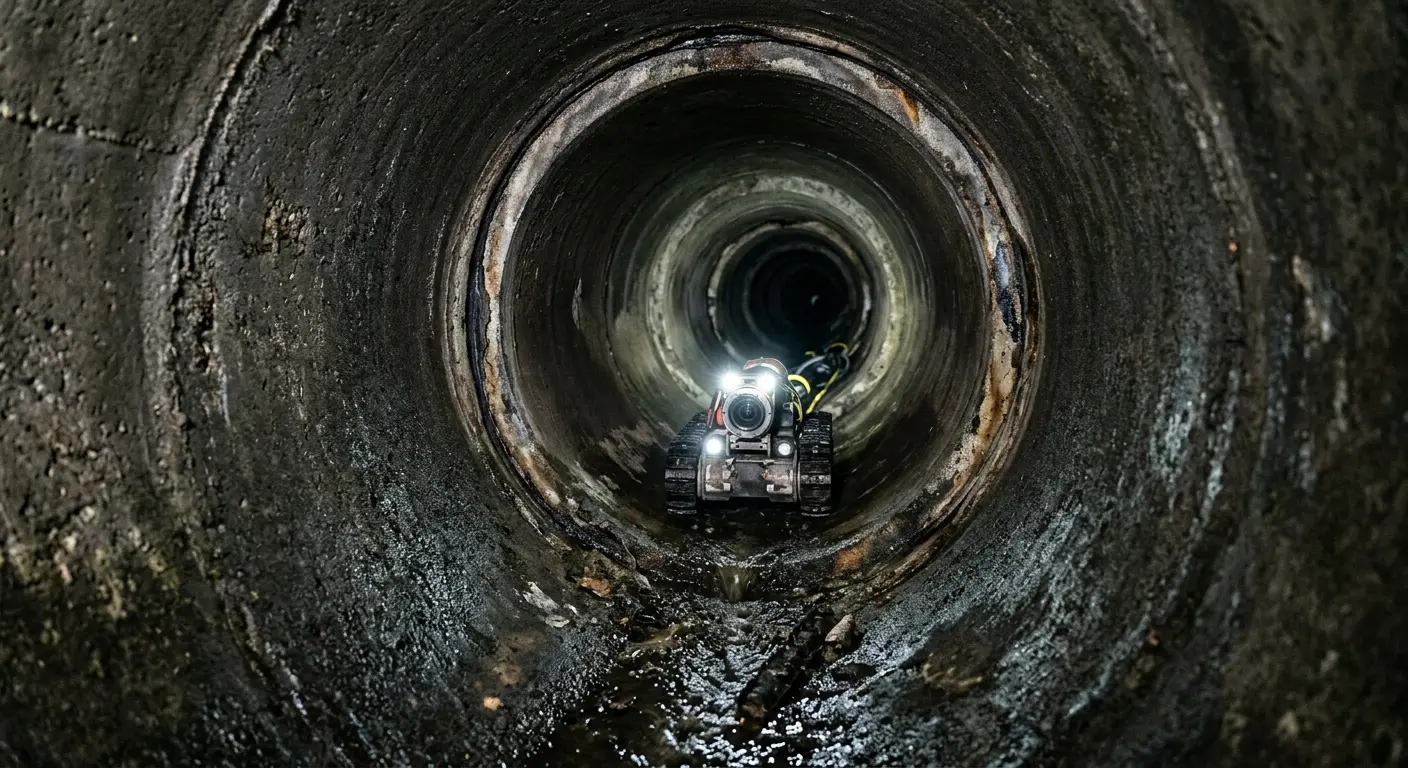 Robotic sewer camera inspecting pipe interior for Drain Snake Service in Flower Mound